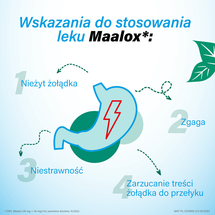 Maalox (35 mg + 40 mg)/ml, suspensie orală, 250 ml