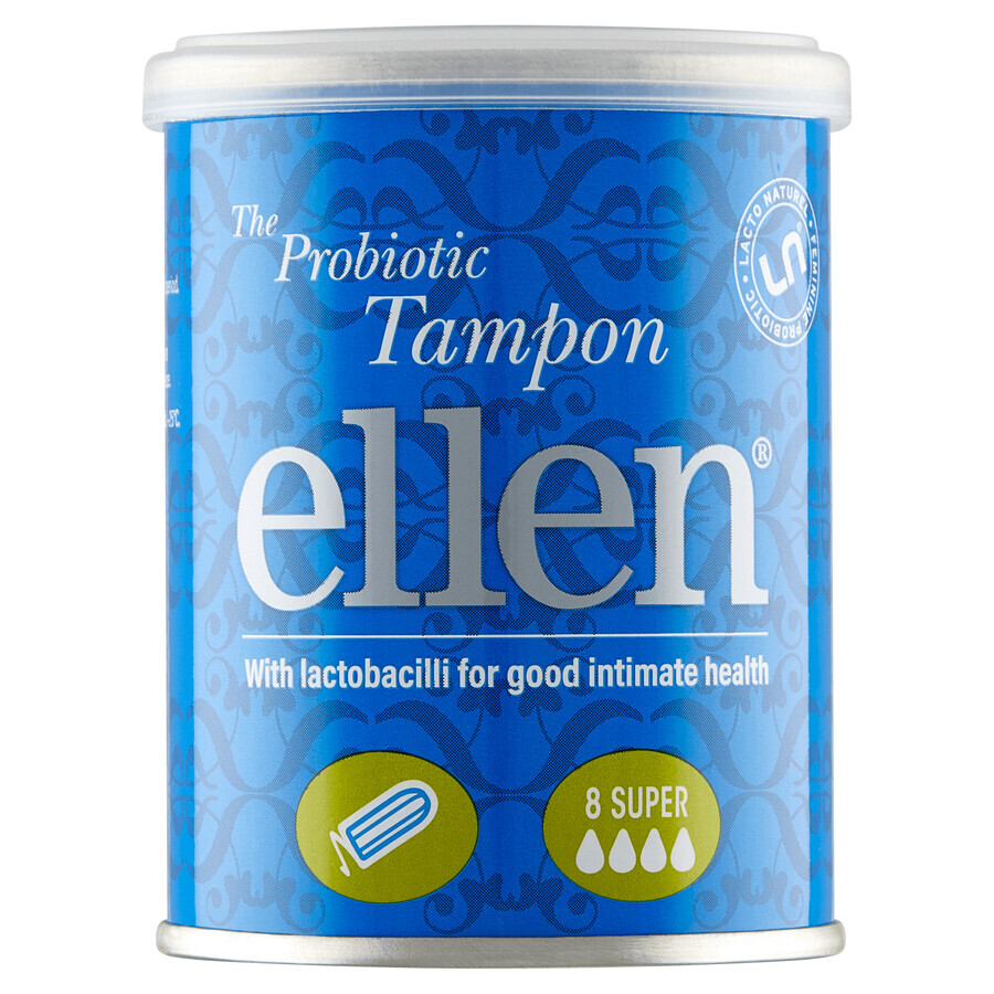 Ellen, tampones probióticos, geniales, 8 piezas