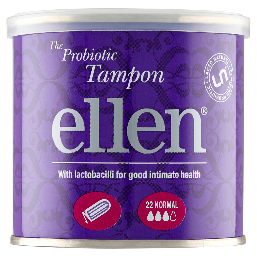 Ellen, tampons probiotiques, économie normale, 22 pièces