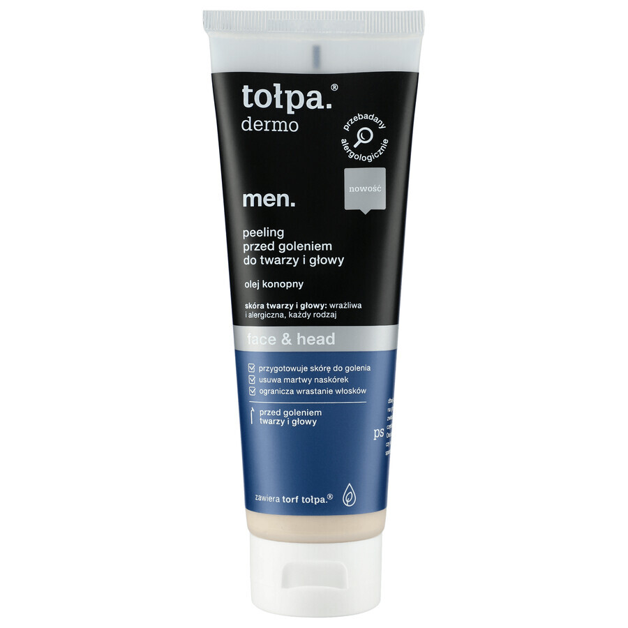 Tolpa Dermo Men Face &amp; Head, pre-shave scrub voor gezicht en hoofd, 100 ml