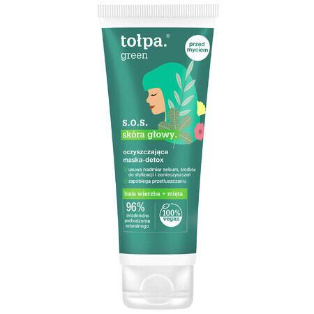 Tolpa Green S.O.S., Masque nettoyant et détoxifiant pour le cuir chevelu, 100 ml