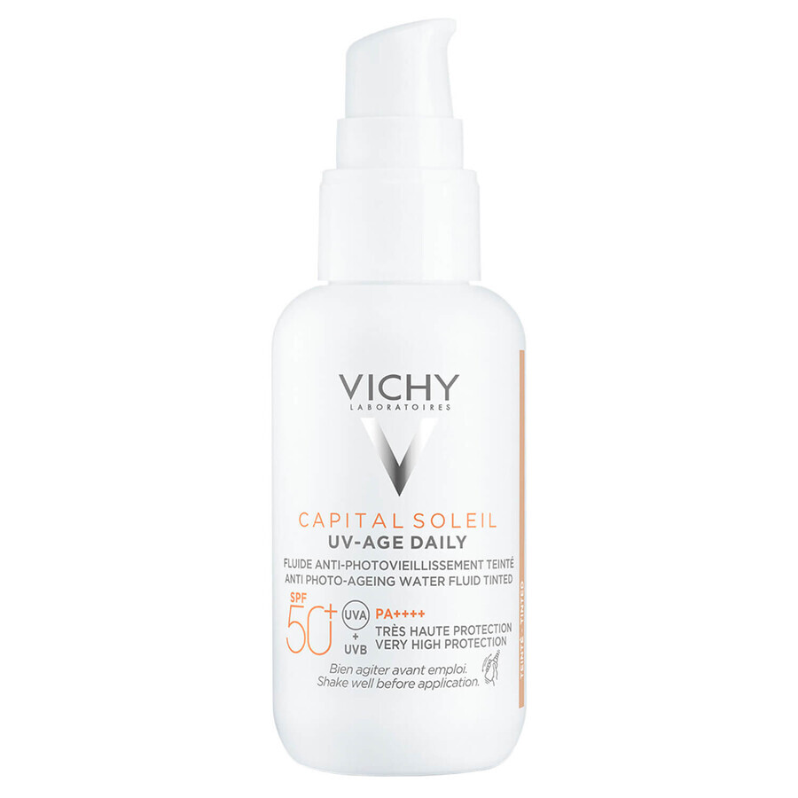 Vichy Capital Soleil UV-Age Daily, fluid antiîmbătrânire fotocolorant, SPF 50+, 40 ml 