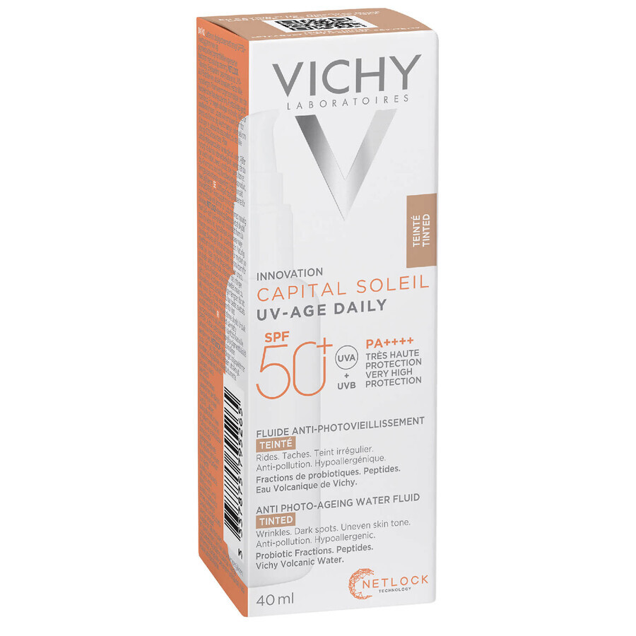 Vichy Capital Soleil UV-Age Daily, fluid antiîmbătrânire fotocolorant, SPF 50+, 40 ml 