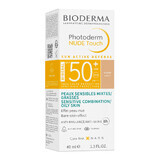 Bioderma Photoderm Nude Touch, fond de ten mineral cu efect nude, nuanță deschisă, SPF 50+, 40 ml