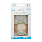 Bocioland, wooden-silicone teether, gray fox, from birth, 1 pc