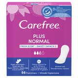 Carefree Plus Normal, tampoane sanitare, parfum proaspăt/parfum proaspăt, 56 buc