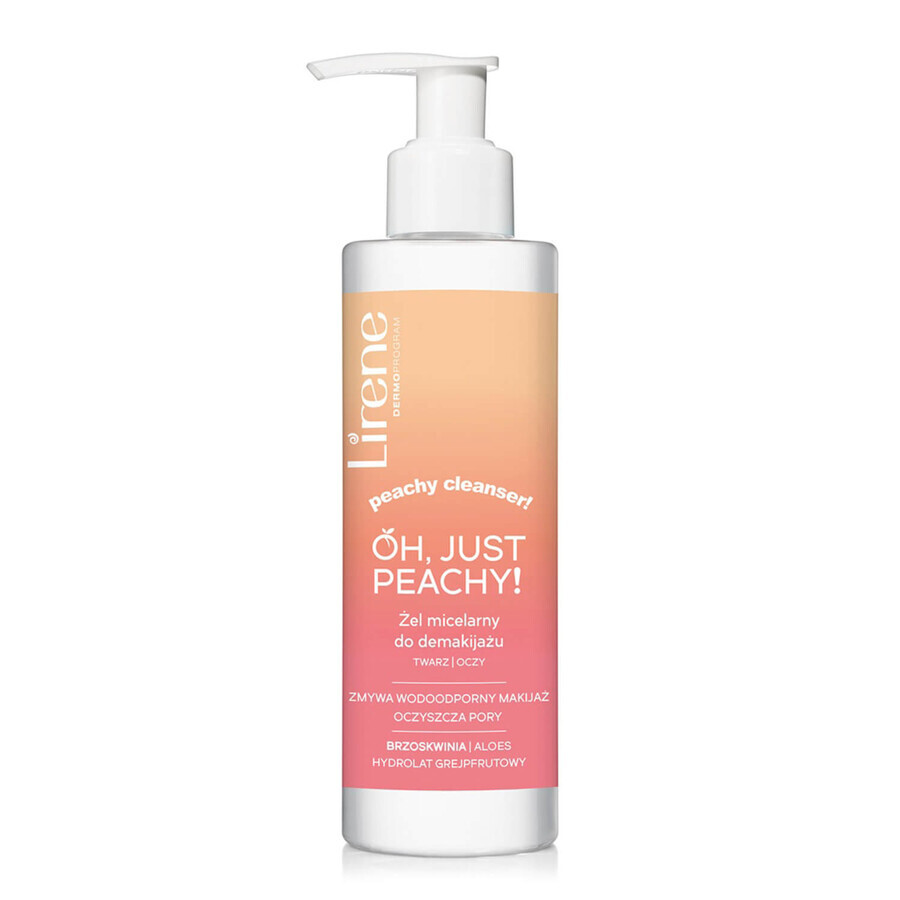 Lirene Oh Just Peachy, gel micellare per la rimozione del trucco da viso e occhi, 145 ml