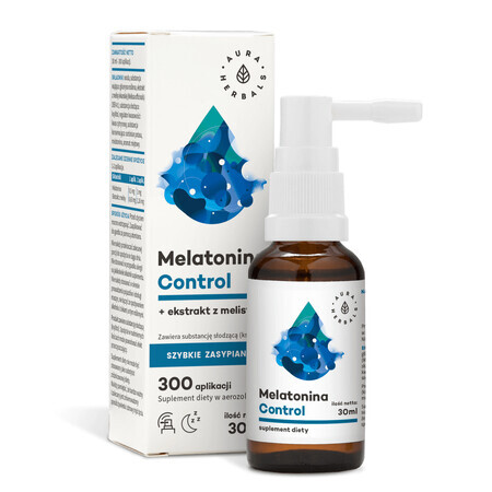 Aura Herbals Melatonin Control + extract de Melissa, aerosol, 30 ml