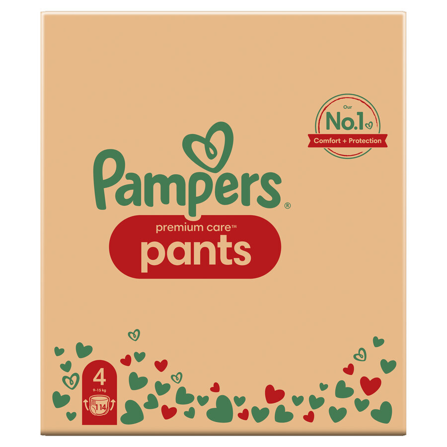 Pampers Premium Care Pants, scutece, mărimea 4, 9-15 kg, 114 buc