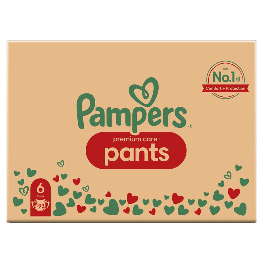 Pampers Premium Care Pants, scutece, mărimea 6, 15+ kg, 93 buc