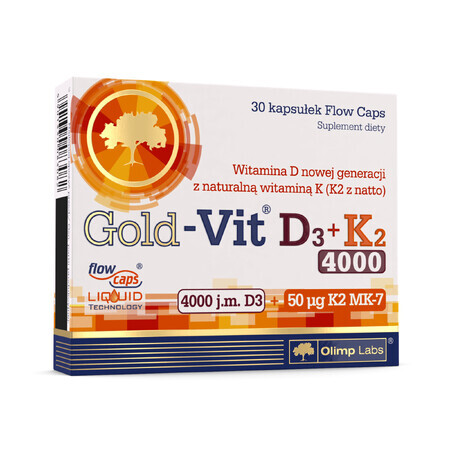 Olimp Gold-Vit D3 + K2 4000 UI, 30 capsule