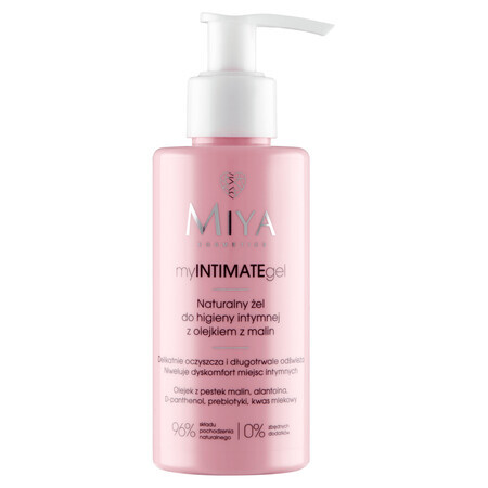 Miya myINTIMATEgel, gel natural de igienă intimă cu ulei de zmeură, 140 ml