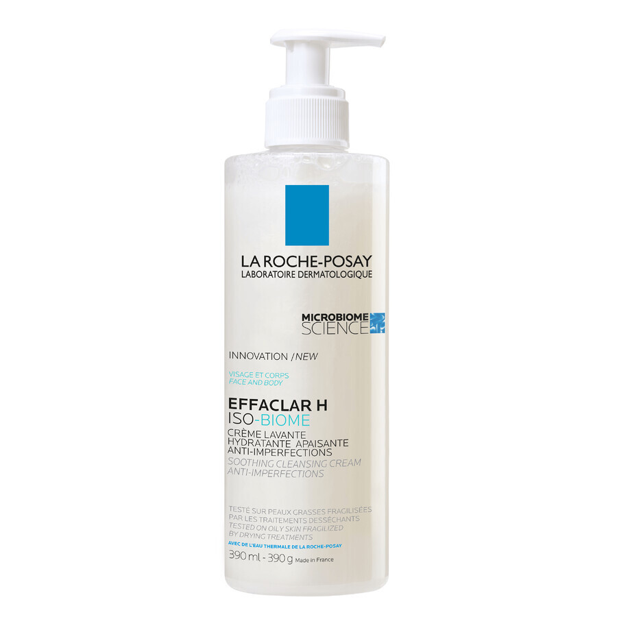 La Roche-Posay Effaclar H Iso - Biome, beruhigende Reinigungscreme gegen Unreinheiten, 390 ml