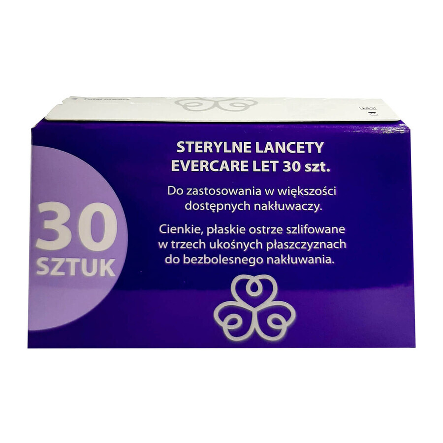 Evercare Let, lancette sterile, de unică folosință, 30 bucăți