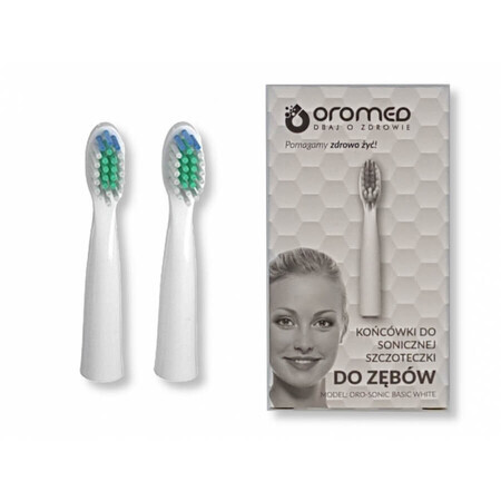 Oromed Oro-Sonic, tips for a Basic White sonic toothbrush, 2 pieces