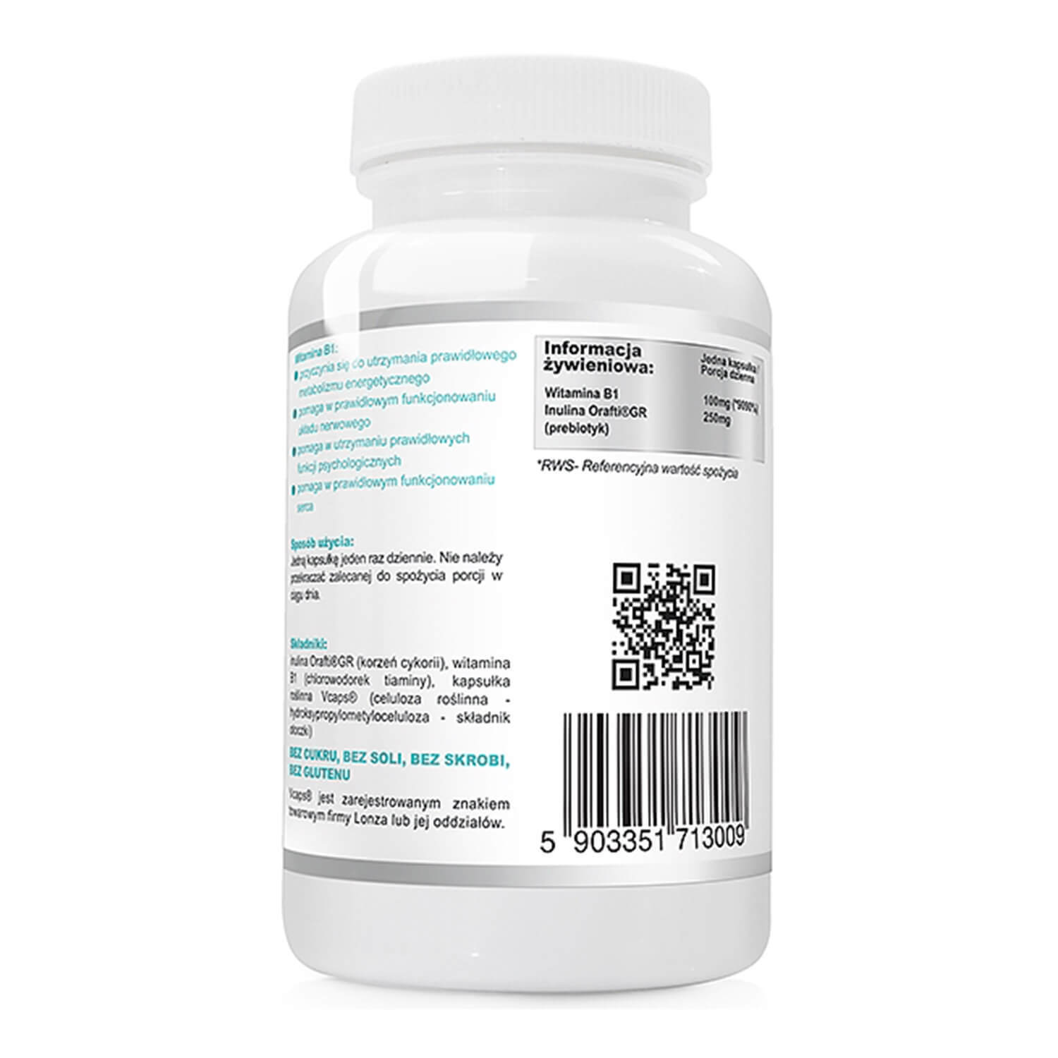 Wish Vitamina B1 100 mg + Prebiotic, 120 capsule