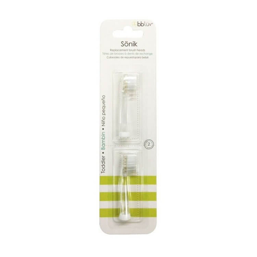 Bbluv Sonik, puntas de cepillo de dientes sónicas para niños, 18-36 meses, 2 piezas