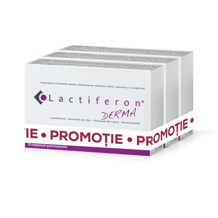 Pachet Lactiferon Derma, 30 comprimate, Solartium (2+1) recenzii