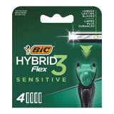 BIC Flex 3 Hybrid Sensitive, rezerve schimbabile, 4 bucăți