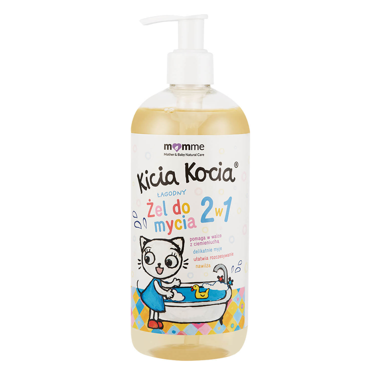 Momme Kitten, gel de spălare delicat 2 în 1, din prima zi de viață, 500 ml