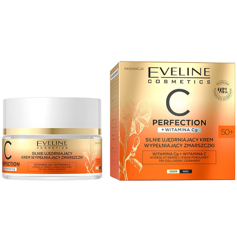 Eveline Cosmetics C-Perfection 50+, o cremă de umplere a ridurilor pentru față, de zi și de noapte, 50 ml