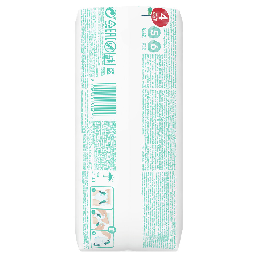 Pampers Harmonie Pants, scutece, mărimea 4, 9-15 kg, 24 buc