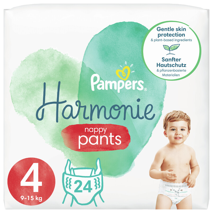 Pampers Harmonie Pants, scutece, mărimea 4, 9-15 kg, 24 buc