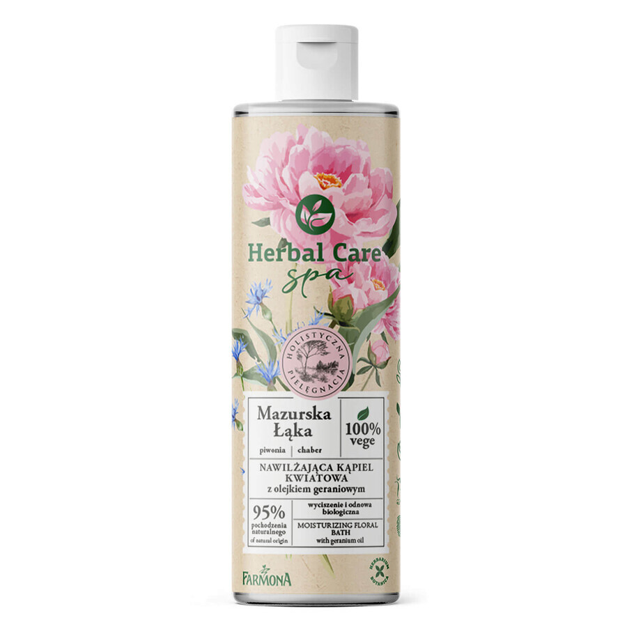 Farmona Herbal Care Spa, baie hidratantă de flori Mazurska Łąka cu ulei de geraniu, 400 ml