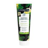 Coslys, dentifricio nero, con carbone, menta e limone, senza fluoro, 100 g