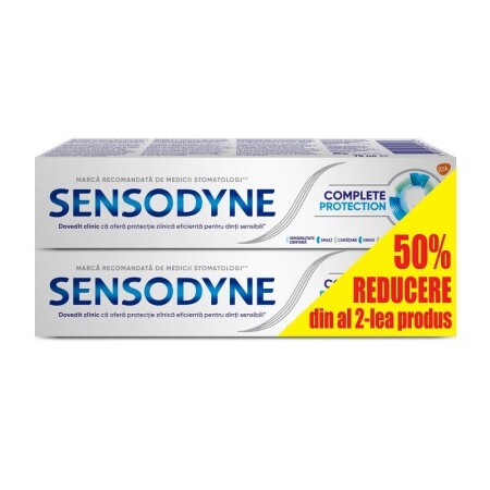Pachet Pastă de dinți Complete Protection Sensodyne, 75+75 ml, Gsk