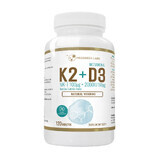 Progress Labs Vitamina K2 MK-7 din Natto 100 μg + D3 2000 UI 50 μg, 120 comprimate