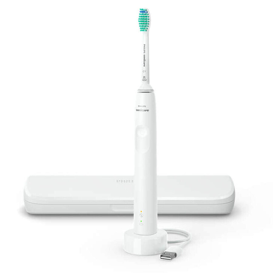 Philips Sonicare 3100-serie, sonische tandenborstel met etui, HX3673/13, wit, 1 stuk