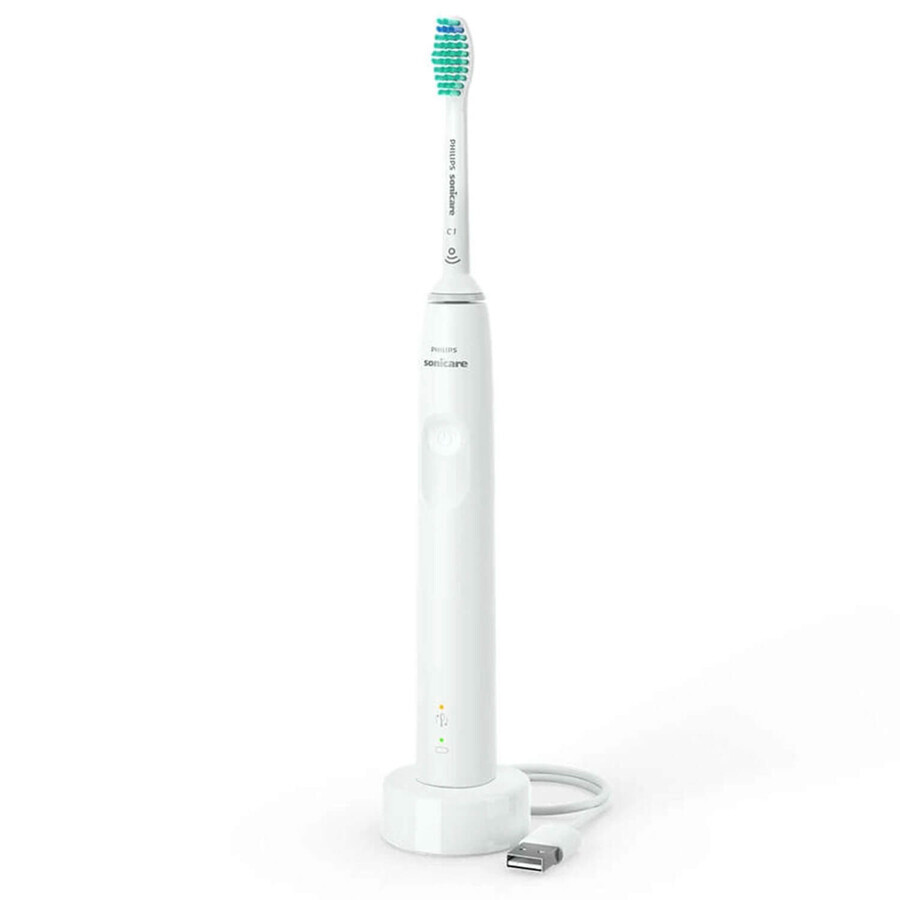 Philips Sonicare 3100 Series, periuță de dinți sonică, HX3675/13, alb, 2 bucăți