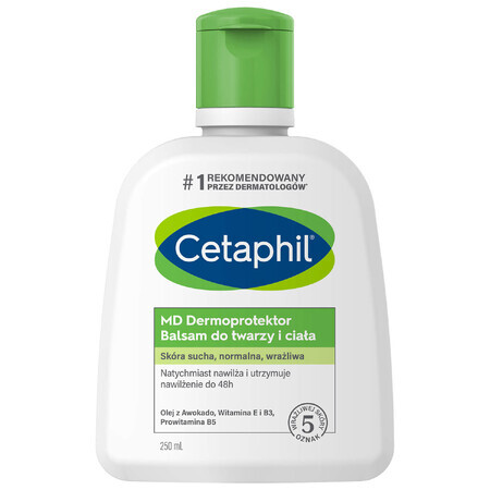 Cetaphil MD Dermoprotector, lotion hydratante pour le visage et le corps, peau sèche et sensible, 250 ml