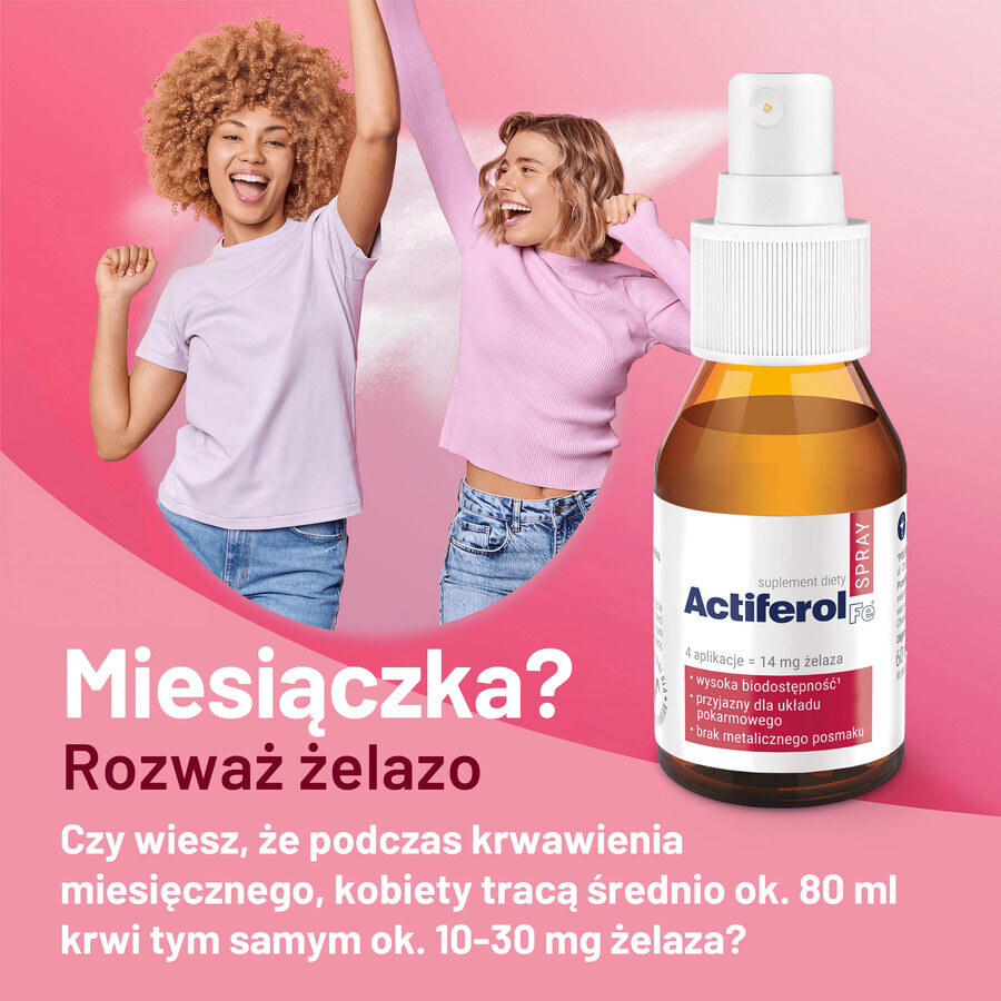 Actiferol Fe, spray cu aromă de căpșuni, 60 ml