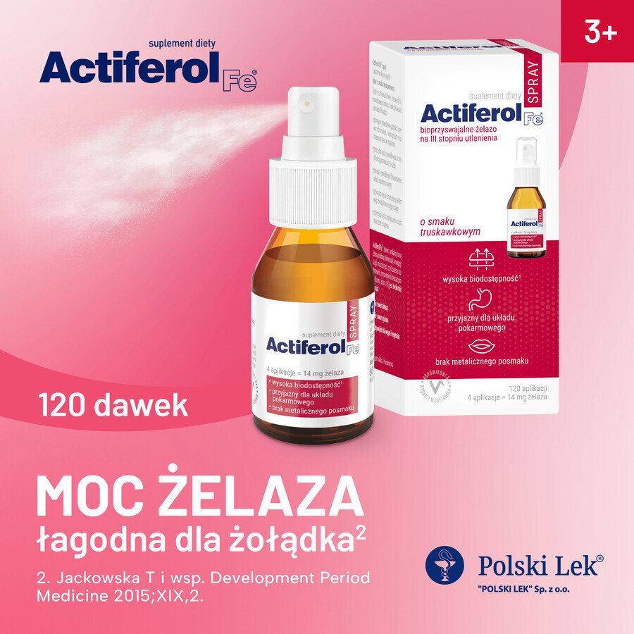 Actiferol Fe, spray cu aromă de căpșuni, 60 ml