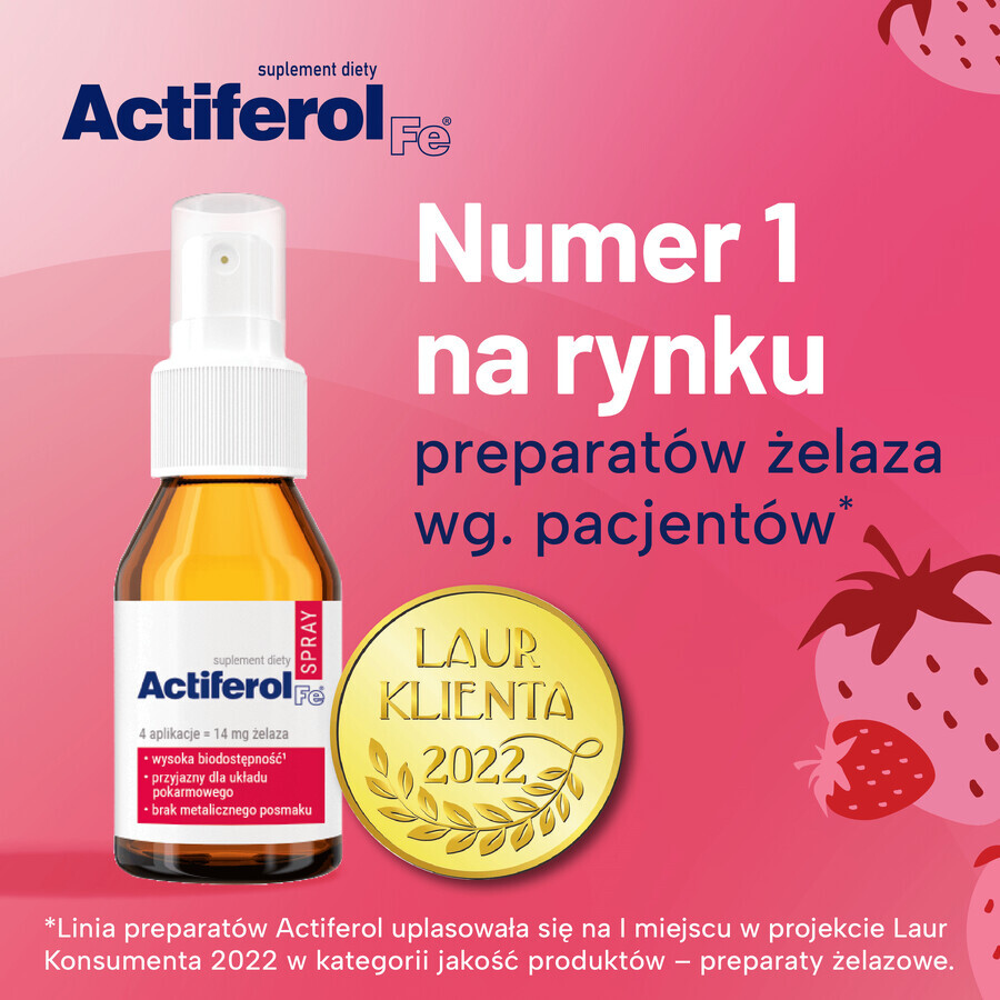 Actiferol Fe, spray cu aromă de căpșuni, 60 ml