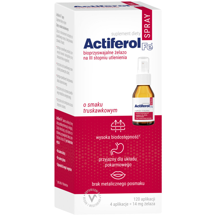 Actiferol Fe, spray cu aromă de căpșuni, 60 ml