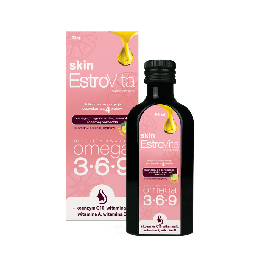 EstroVita Skin, esteri ai acizilor Omega 3-6-9, aromă de lămâie dulce, 150 ml