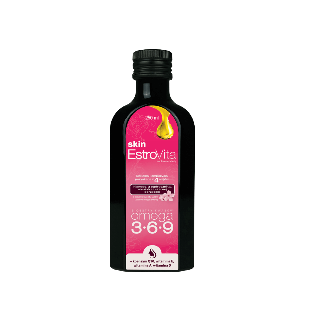 EstroVita Skin, esteri ai acizilor Omega 3-6-9, aromă japoneză de flori de cireș sakura, 250 ml