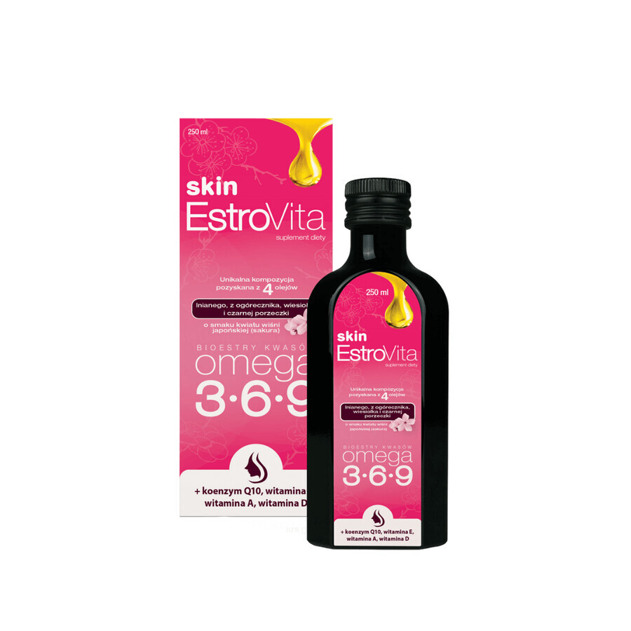 EstroVita Skin, esteri degli acidi Omega 3-6-9, aroma di sakura, fiori di ciliegio giapponesi, 250 ml