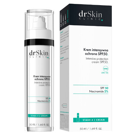 DrSkin Clinic, Cremă de față, Protecție intensivă, niacinamidă 2%, SPF 50, 50 ml