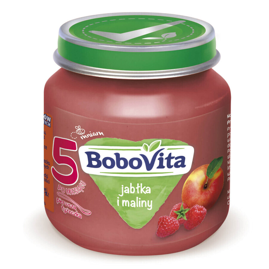 BoboVita Desert, mere și zmeură, după 5 luni, 125 g