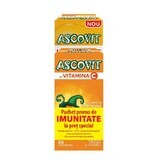 Pachet Sirop pentru imunitate Ascovit, 150 ml + Ascovit cu Vitamina C aroma de portocala, 60 comprimate, Omega Pharm