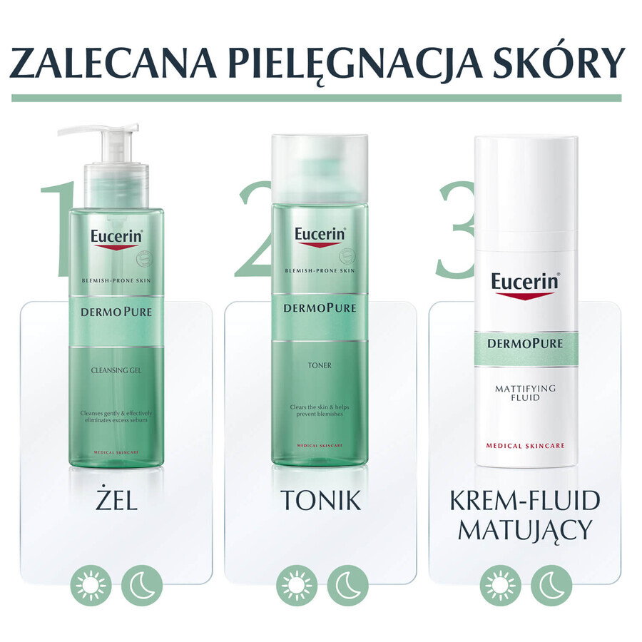 Eucerin DermoPure, tonico per pelli con imperfezioni e a tendenza acneica, 200 ml