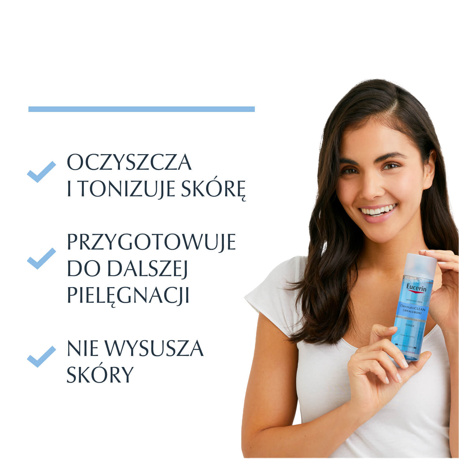 Eucerin DermatoClean [Hyaluron], tonic de curățare facială pentru toate tipurile de ten, 200 ml