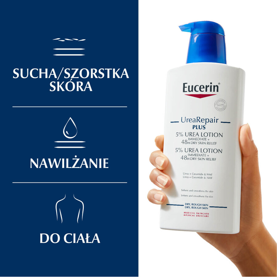 Eucerin UreaRepair Plus, emulsie corporală cu 5% uree pentru piele uscată și aspră, 400 ml