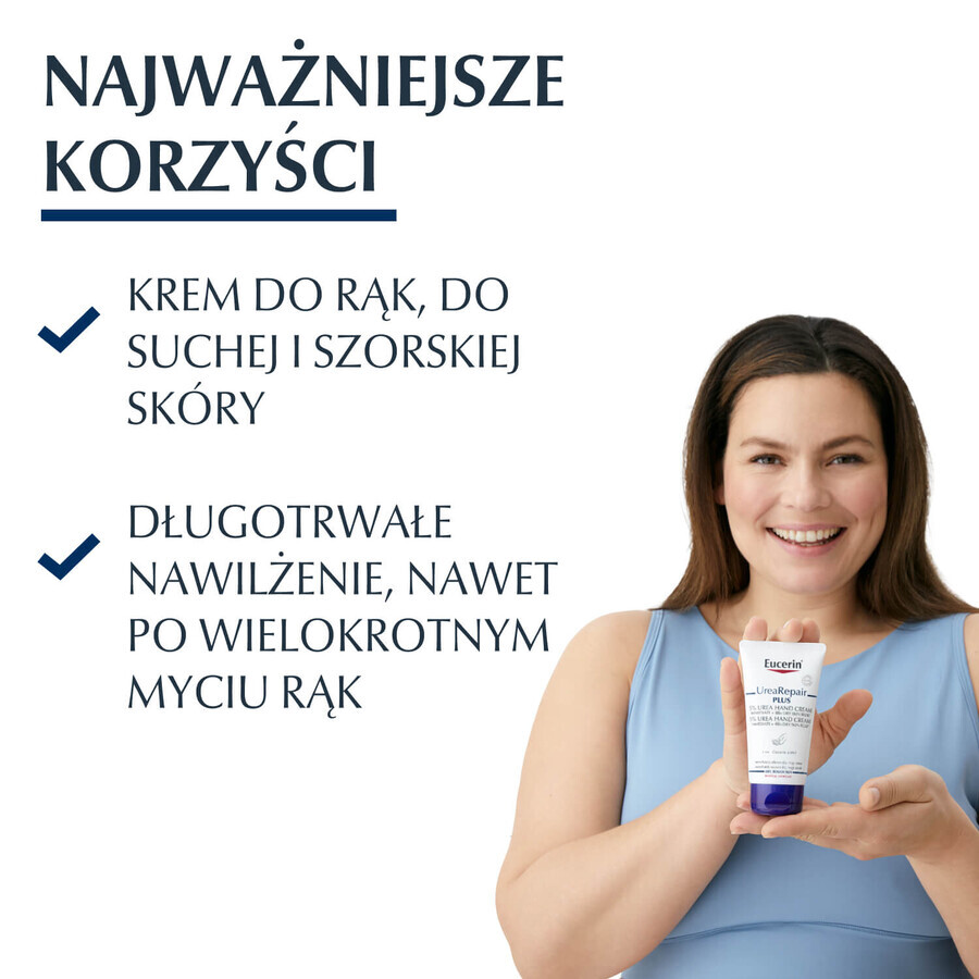 Eucerin UreaRepair Plus, cremă de mâini cu 5% uree pentru piele uscată și aspră, 75 ml