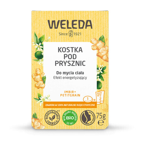 Weleda, bară de duș, ghimbir și petitgrain, 75 g