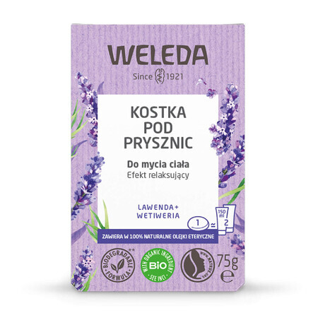 Weleda, barra de ducha, lavanda y vetiver, 75 g